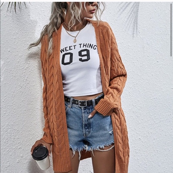 Rust Textured Cardigan - Picture 2 of 7